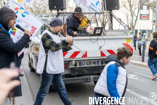 Manifestation enseignants et lycéens  1er Fevrier 2024