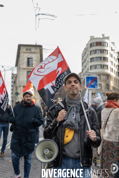 Manifestation enseignants et lycéens  1er Fevrier 2024