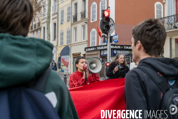 Manifestation enseignants et lycéens  1er Fevrier 2024