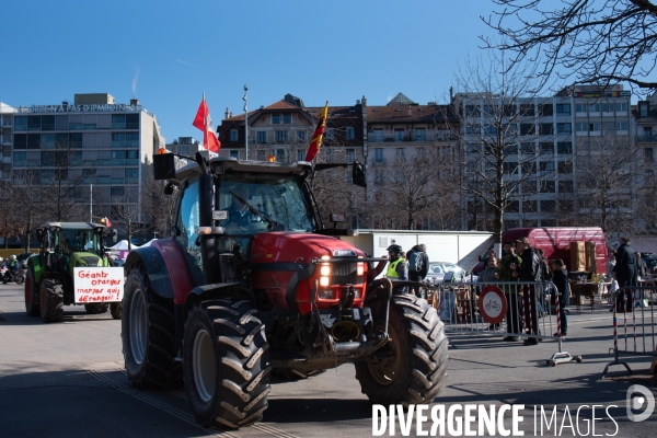 Genève. Manifestation des agriculteurs