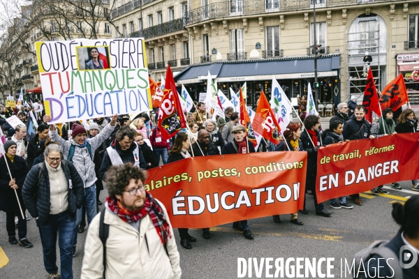 Manifestation dans l education nationale pour les salaires et contre les nouvelles mesures du choc des savoirs