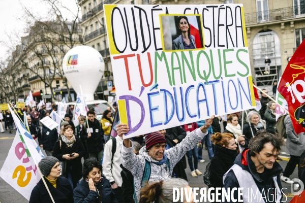 Manifestation dans l education nationale pour les salaires et contre les nouvelles mesures du choc des savoirs