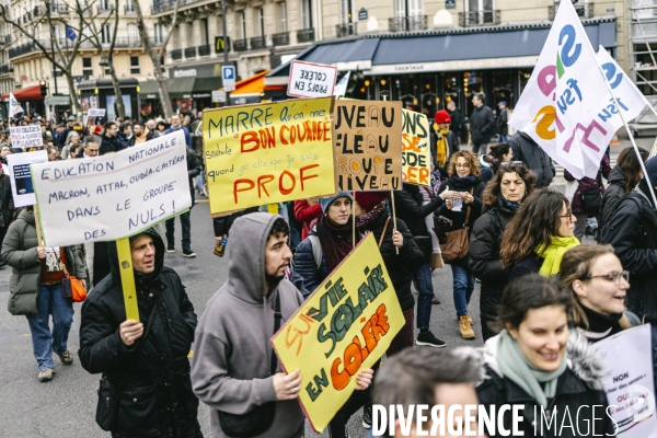 Manifestation dans l education nationale pour les salaires et contre les nouvelles mesures du choc des savoirs