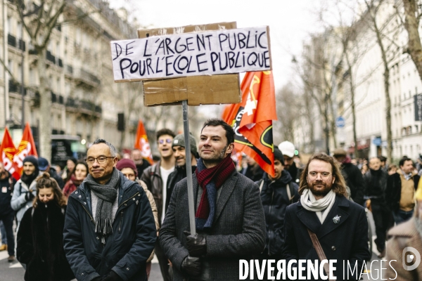 Manifestation dans l education nationale pour les salaires et contre les nouvelles mesures du choc des savoirs