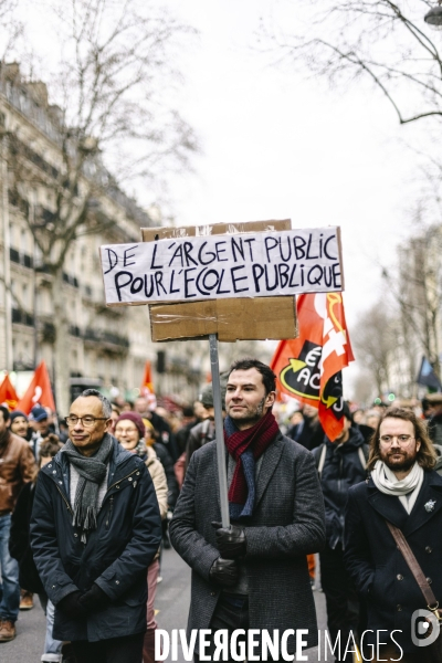 Manifestation dans l education nationale pour les salaires et contre les nouvelles mesures du choc des savoirs