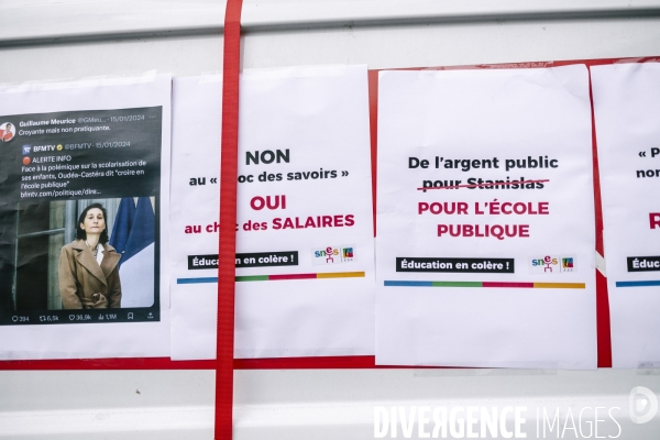 Manifestation dans l education nationale pour les salaires et contre les nouvelles mesures du choc des savoirs