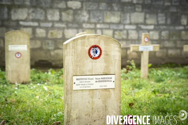 Commemoration hommage groupe Manouchian. Tombes groupe Manouchian.