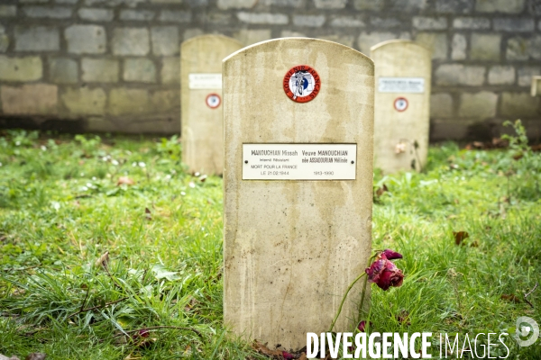 Commemoration hommage groupe Manouchian. Tombes groupe Manouchian.