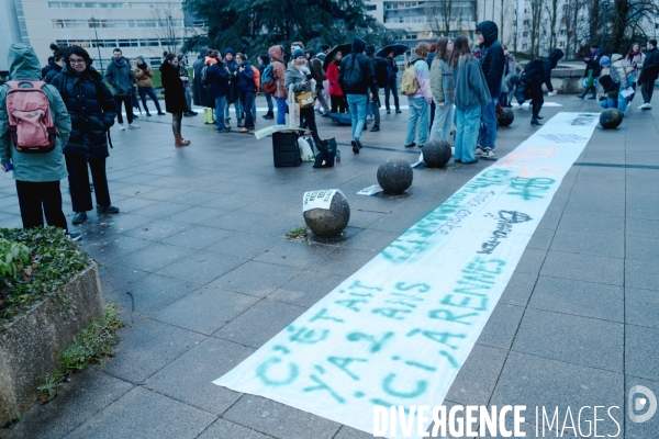 Rassemblement féministe à Rennes contre les classements sans suite