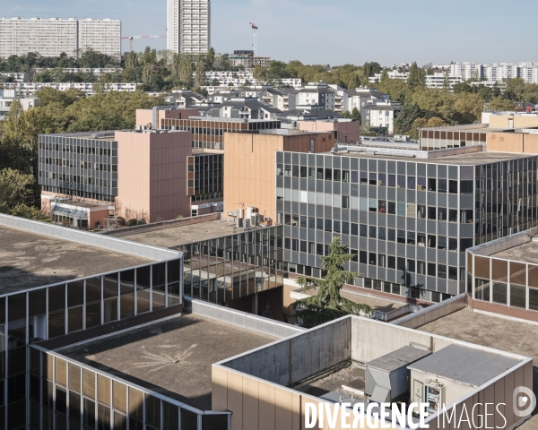 Fontenay-sous-bois vue depuis l’immeuble le Periastre vers les immeubles Belledone, Aravis Dolomites,…