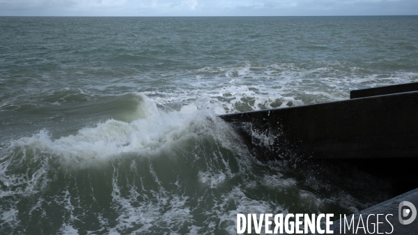 Grande marée sur le littoral en Seine-Maritime
