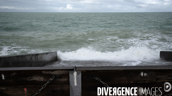 Grande marée sur le littoral en Seine-Maritime