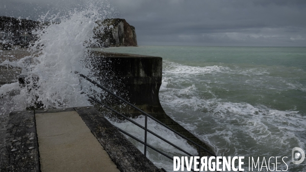 Grande marée sur le littoral en Seine-Maritime