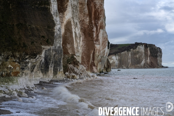 Grande marée sur le littoral en Seine-Maritime