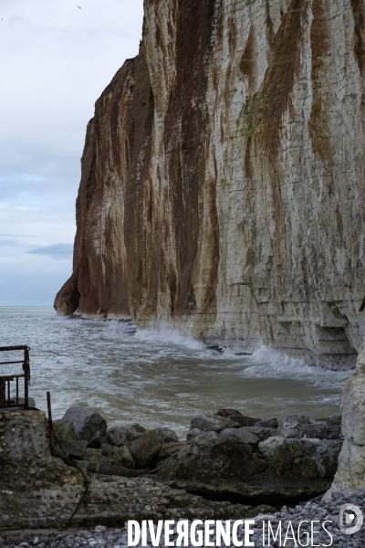 Grande marée sur le littoral en Seine-Maritime