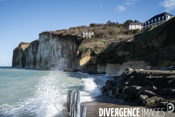 Grande marée sur le littoral en Seine-Maritime
