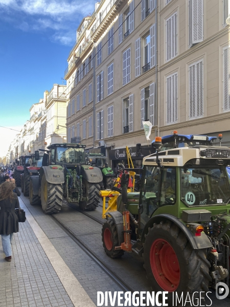 Manifestation d agriculteurs dans le centre -ville de Marseille