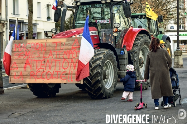 Manifestation Tracteurs coordination rurale Paris