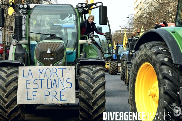 Manifestation Tracteurs coordination rurale Paris
