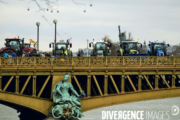 Manifestation Tracteurs coordination rurale Paris
