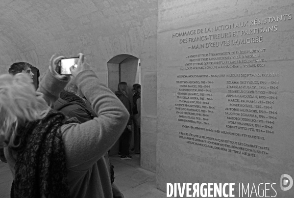 Dans la crypte du Panthéon reposent  Missak Manouchian et  son épouse Mélinée