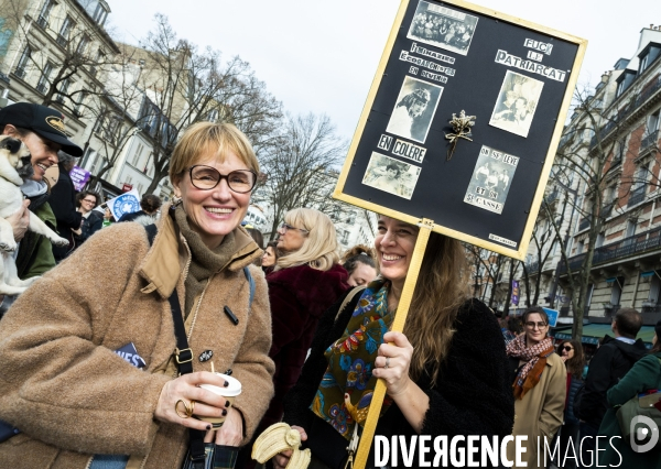 Manifestation pour La Journée internationale des droits des femmes, le 8 Mars 2024. International women sday in Paris.