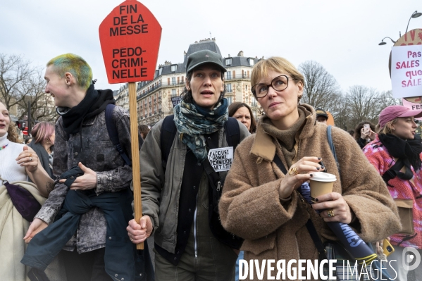 Manifestation pour La Journée internationale des droits des femmes, le 8 Mars 2024. International women sday in Paris.