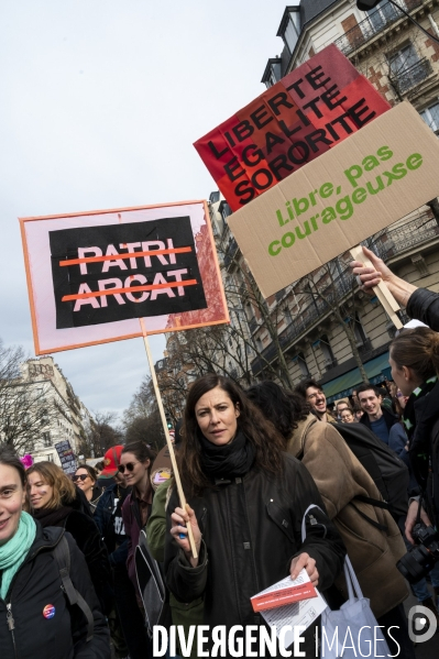 Manifestation pour La Journée internationale des droits des femmes, le 8 Mars 2024. International women sday in Paris.