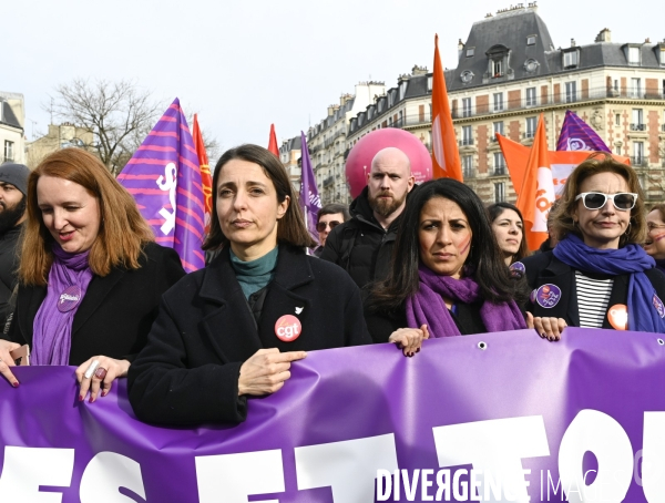 Manifestation pour La Journée internationale des droits des femmes, le 8 Mars 2024. International women sday in Paris.