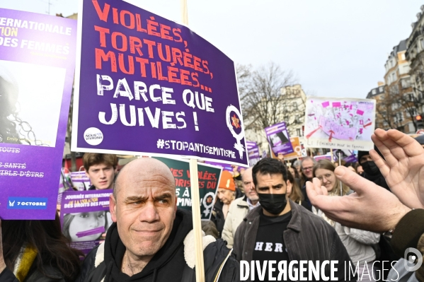 Manifestation pour La Journée internationale des droits des femmes, le 8 Mars 2024. International women sday in Paris.