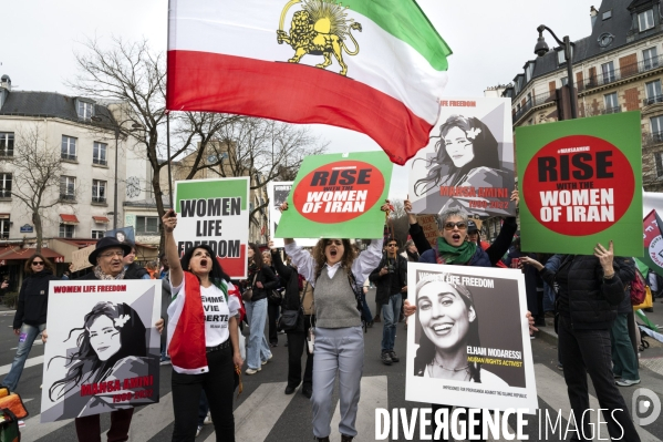 Manifestation pour La Journée internationale des droits des femmes, le 8 Mars 2024. International women sday in Paris.