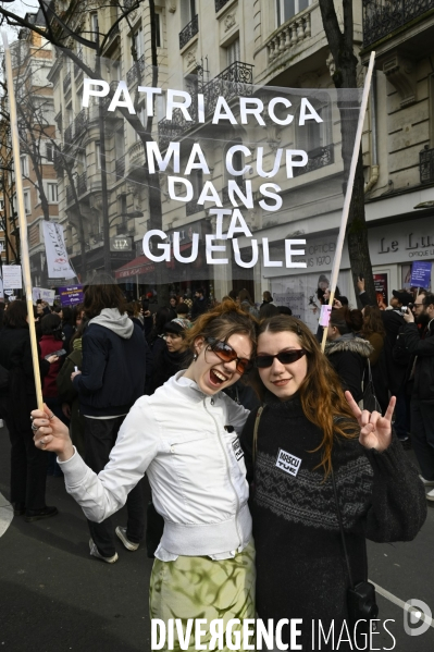 Manifestation pour La Journée internationale des droits des femmes, le 8 Mars 2024. International women sday in Paris.