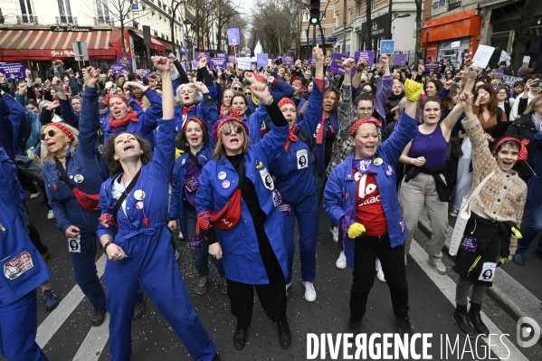 Manifestation pour La Journée internationale des droits des femmes, le 8 Mars 2024. International women sday in Paris.