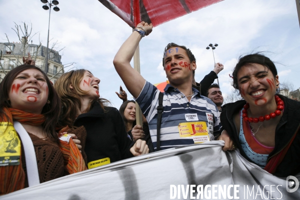 Les anti CPE dans Paris le 04/04/2006