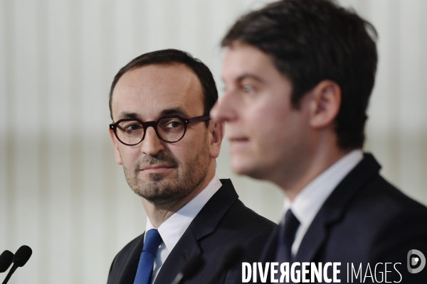 Gabriel Attal et Thomas Cazenave présentent le bilan du plan de lutte contre les fraudes