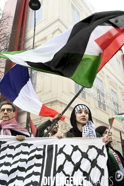 Conflit Israelo Palestinien. Manifestation  Gaza stop génocide  , à Paris. Israel-Gaza conflict.