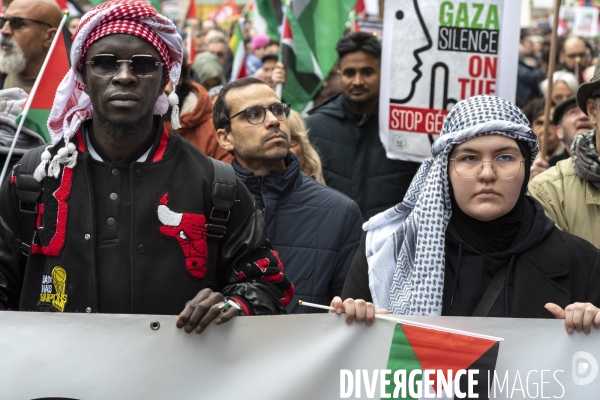 Conflit Israelo Palestinien. Manifestation  Gaza stop génocide  , à Paris. Israel-Gaza conflict.