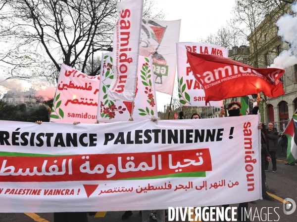 Conflit Israelo Palestinien. Manifestation  Gaza stop génocide  , à Paris. Israel-Gaza conflict.