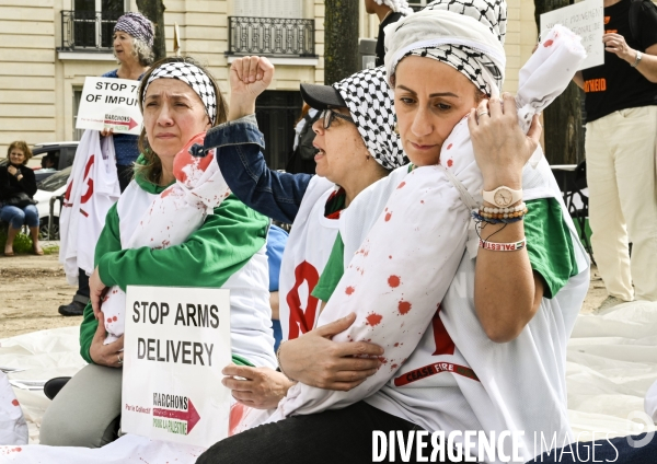 Conflit Israelo Palestinien.   Grève de la faim en soutien à Gaza   , Paris, le 6 avril. Israel-Gaza conflict.