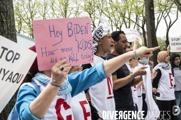 Conflit Israelo Palestinien.   Grève de la faim en soutien à Gaza   , Paris, le 6 avril. Israel-Gaza conflict.