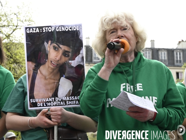 Rassemblement en soutien a la palestine.  Gaza stop génocide  , à Paris. Israel-Gaza conflict. FREE PALESTINE