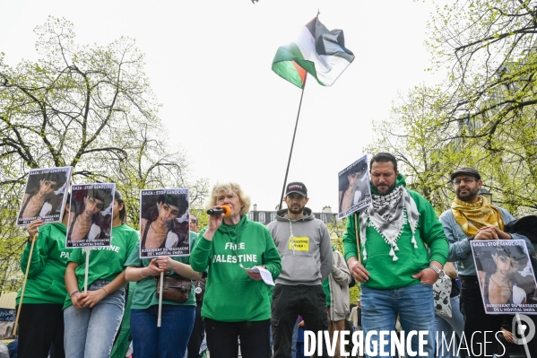 Rassemblement en soutien a la palestine.  Gaza stop génocide  , à Paris. Israel-Gaza conflict. FREE PALESTINE