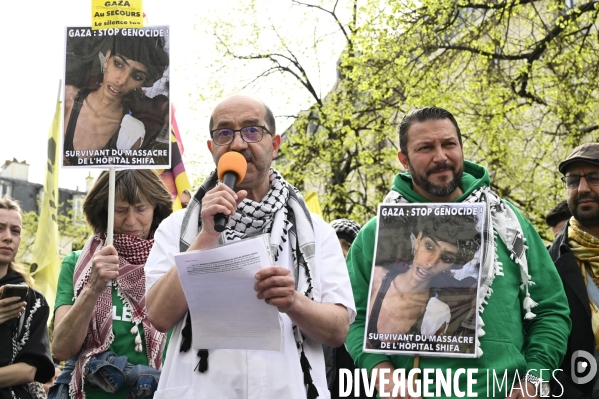 Rassemblement en soutien a la palestine.  Gaza stop génocide  , à Paris. Israel-Gaza conflict. FREE PALESTINE