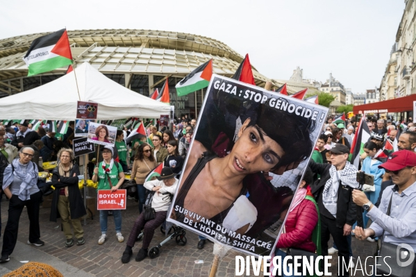 Rassemblement en soutien a la palestine.  Gaza stop génocide  , à Paris. Israel-Gaza conflict. FREE PALESTINE