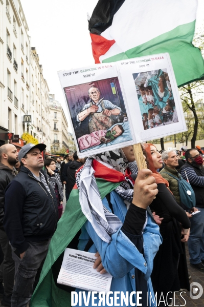 Rassemblement en soutien a la palestine.  Gaza stop génocide  , à Paris. Israel-Gaza conflict. FREE PALESTINE