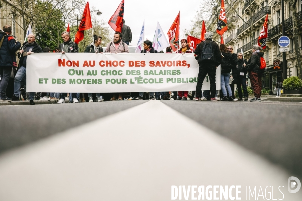 Manifestation dans l education nationale pour les salaires et contre les nouvelles mesures du choc des savoirs