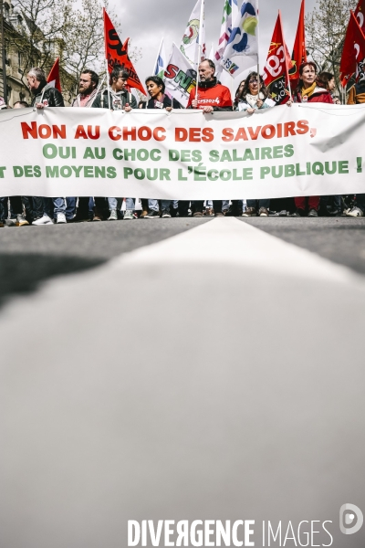 Manifestation dans l education nationale pour les salaires et contre les nouvelles mesures du choc des savoirs