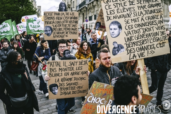 Manifestation dans l education nationale pour les salaires et contre les nouvelles mesures du choc des savoirs