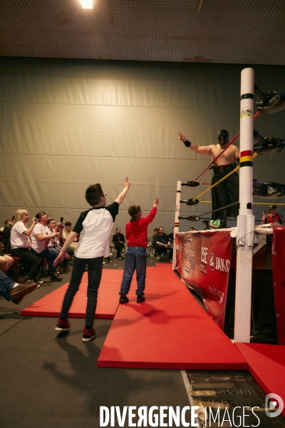 World Catch League, ligue professionnelle de catch sportif. Complexe des sports de Charleroi (Belgium) 