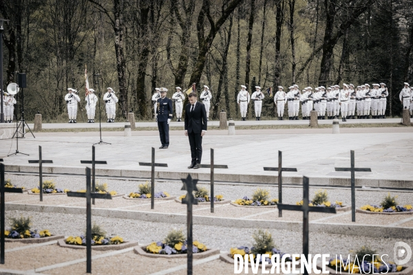 E. Macron, nécropole nationale des Glières